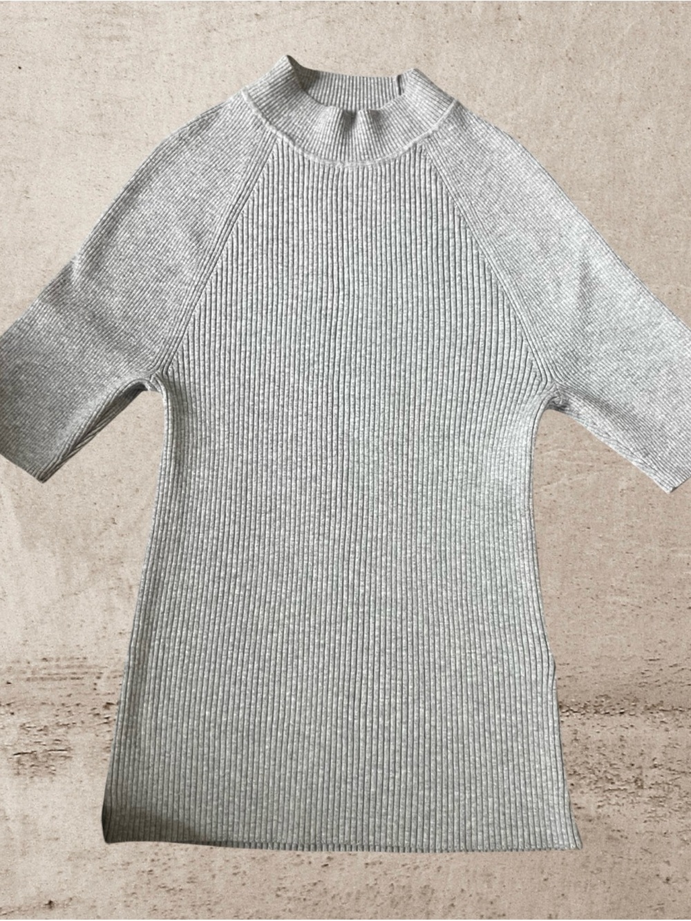 Banana Republic Ribbed Mock Neck Sweater — Gray